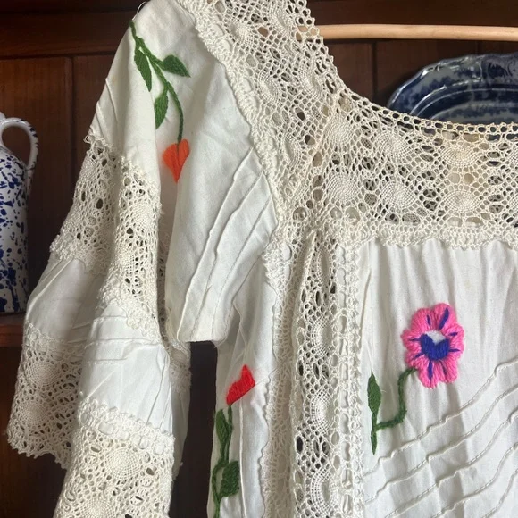 Floral Mexican Embroidered Dress - Picture 8 of 11